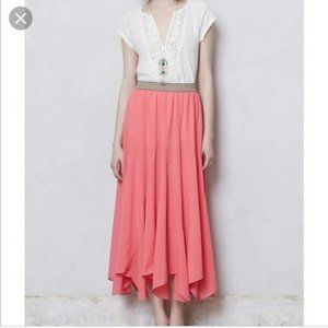 Anthropologie VanessaVirginia chiffon maxi skirt. Sz LP.